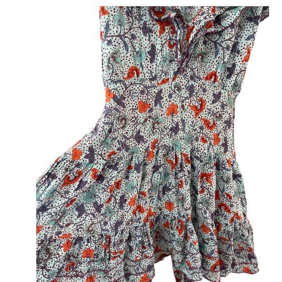 Poupette St. Barth Floral Midi Dress - Blue and Red - Picture 8 of 11